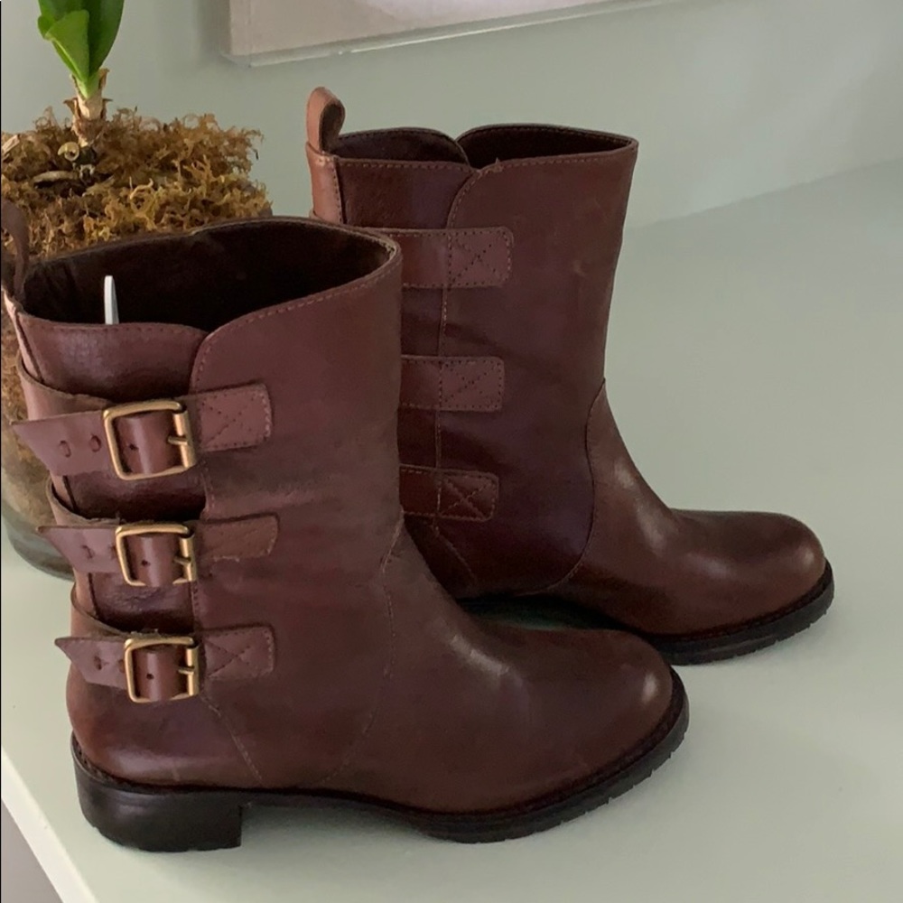 Leather Biker Boots
